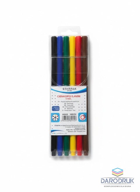 Starpak Cienkopis wkład mix 0,4mm 6kol. Starpak (580594)