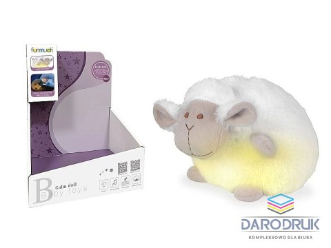 Adar Zabawka dźwiękowa owieczka pluszowa z projektorem obrotowym, z cichą muzyką, na baterie Adar (631847)