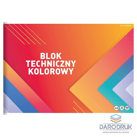 Top 2000 Blok techniczny Basic A4 kolorowy 160g 10k Top 2000 (400204141)