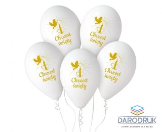 Godan Balon gumowy Chrzest Św. (świeca) biała Godan (GS120/CHS)