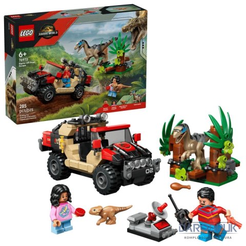 Lego Klocki konstrukcyjne Jurassic World Ucieczka terenówką przed raptorem Lego (76972)