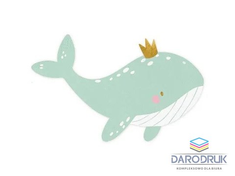 Partydeco Serwetki Wieloryby (1 op. / 20 szt. niebieski papier [mm:] 265x215 Partydeco (SPK27)