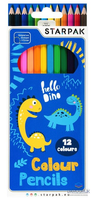 Starpak Kredki ołówkowe Dino 12 kol. Starpak (512000)