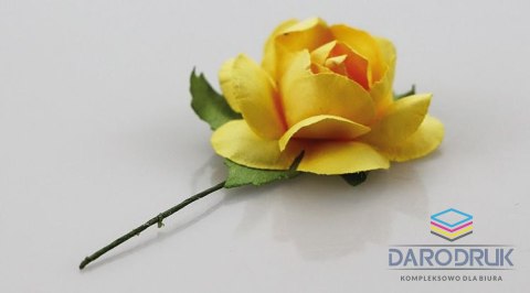 Titanum Ozdoba papierowa Craft-Fun Series róże na druciku Titanum (25YX0902-12- yellow)