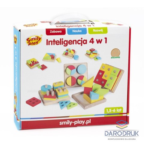 Smily Play Zabawka edukacyjna drewniana inteligencja 4w1 Smily Play (AC7620 AN01)