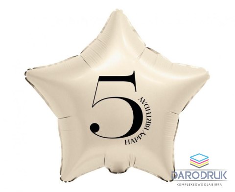 Godan Balon foliowy Gwiazda z cyfrą 5 (kremowy) 18cal Godan (FG-BGM5)