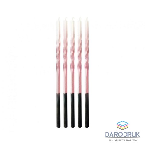 Godan Świeczka urodzinowa Świderki Ombre, różowy/biały, 5x5x150mm, 5 szt. Godan (7C-SSOR)