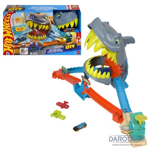 Hot Wheels Tor wyścigowy City Rekin STRACIE NA PLAŻY Hot Wheels (JHL96)