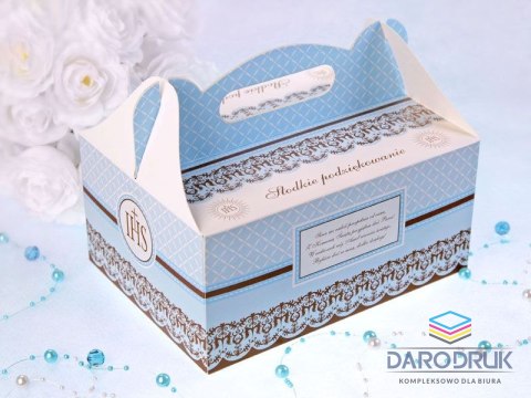 Partydeco Ozdobne pudełka na ciasto komunijne Partydeco 190x140x90 10 sztuk (PUDCS6/B)