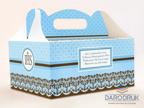 Partydeco Ozdobne pudełka na ciasto komunijne Partydeco 190x140x90 10 sztuk (PUDCS6/B)