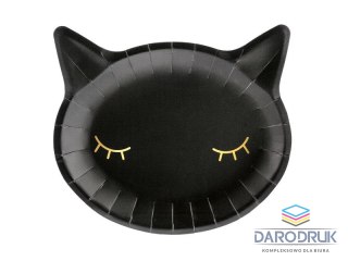 Partydeco Talerz jednorazowy Halloween kotek czarny 1op/6szt. papier śr. 220mm 6 szt Partydeco (TPP60)