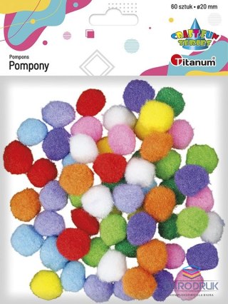 Titanum Pompony Craft-Fun Series Pastelowe poliestrowe mix 60 szt Titanum (20TH1020-13)