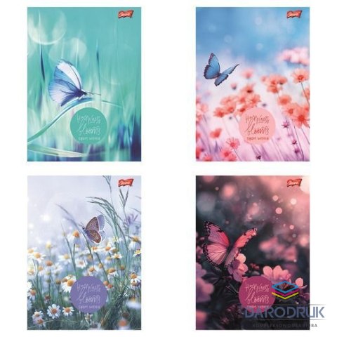 Unipap Zeszyt A5 Butterfly Meadow 96k. 70g krata Unipap