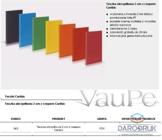 VauPe Teczka z szerokim grzbietem na rzep CARIBIC2 skrzydłowa A4 niebieski VauPe (343/19)