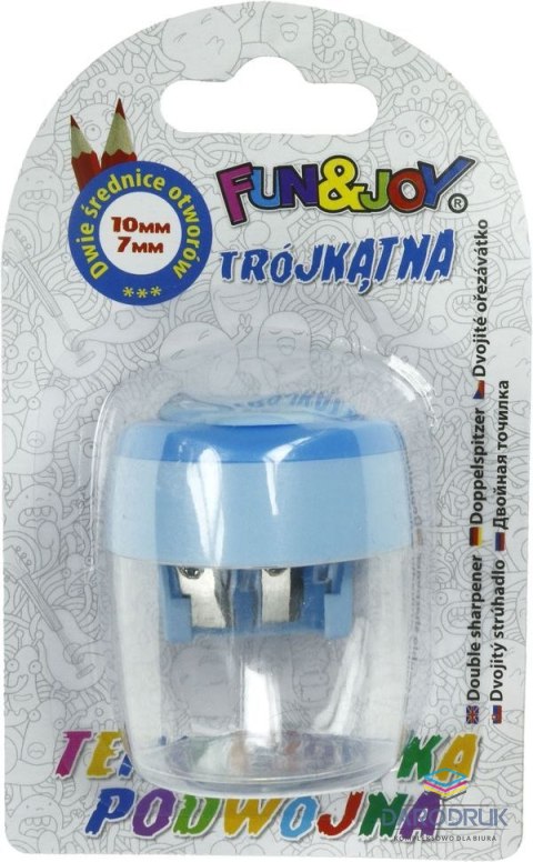 Fun&Joy Temperówka plastikowa duża podwójna trójkatna