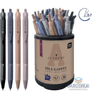 Noster Długopis żelowy ACADEMY z gripem 5902277346810 wkład niebieski 0,7mm Noster (36 szt)