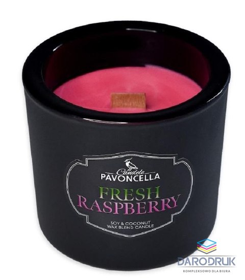 Pavoncella Świeczka ozdobna Classico Fresh Raspberry czarna 170g Pavoncella (5905711530950)