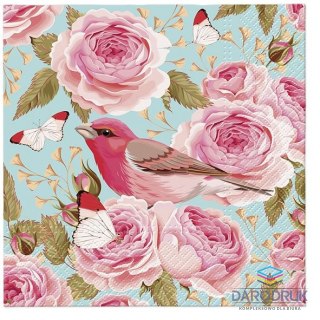 Paw Serwetki English Roses Bird mix nadruk bibuła [mm:] 330x330 Paw (TL123800)