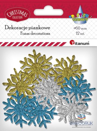 Titanum Ozdoba piankowa Craft-Fun Series śnieżynki piankowe 12 szt Titanum (6342)