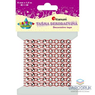 Titanum Taśma ozdobna Craft-Fun Series z kryształkami 4x1,5 [mm x m] czerwona Titanum (363494)
