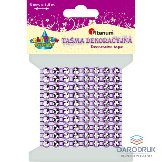 Titanum Taśma ozdobna Craft-Fun Series z kryształkami 4x1,5 [mm x m] fioletowa Titanum (0,6x150cm)