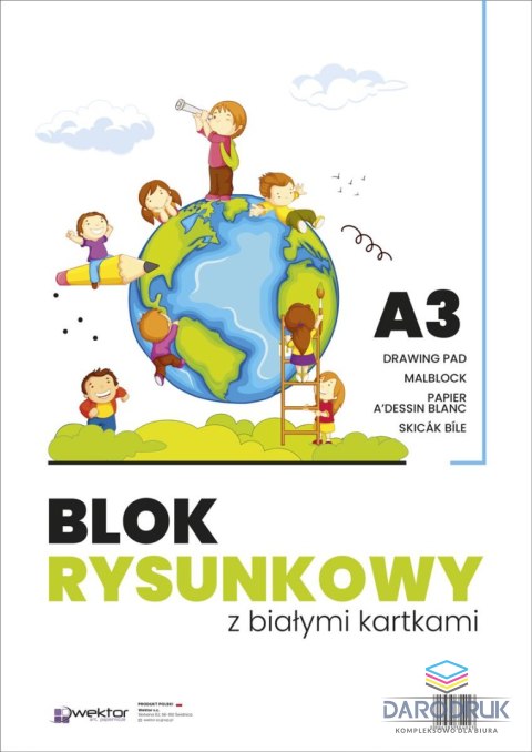Wektor Blok rysunkowy A3 biały 80g 20k [mm:] 297x420 Wektor