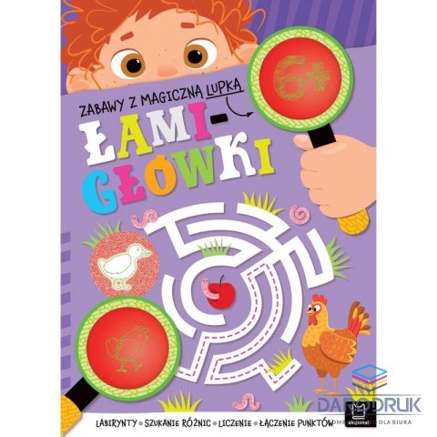 Aksjomat Książka dla dzieci Zabawy z magiczną lupką. ŁAMIGŁÓWKI 6+ Aksjomat