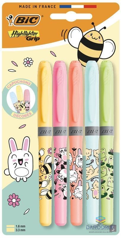Bic Zakreślacz Highlighter Grip KAWAII 6 sztuki wkład mix 2,0-5,0mm Bic (302803)