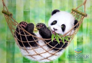 Flamingo Line Zestaw kreatywny Diamentowa mozaika 30x40cm Panda w hamaku Flamingo Line (1(43))