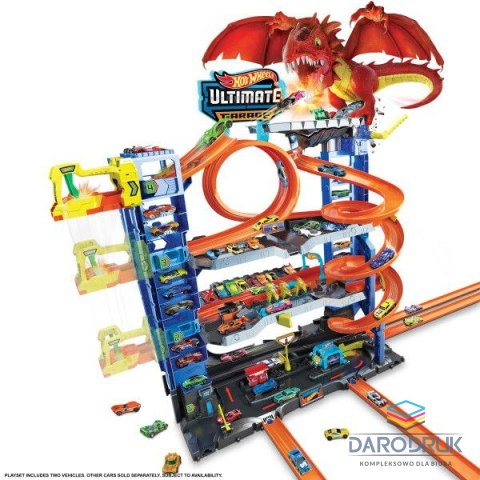 Hot Wheels Garaż City Mega atak smoka Hot Wheels (HKX48)
