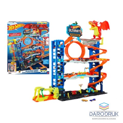 Hot Wheels Garaż City Mega atak smoka Hot Wheels (HKX48)