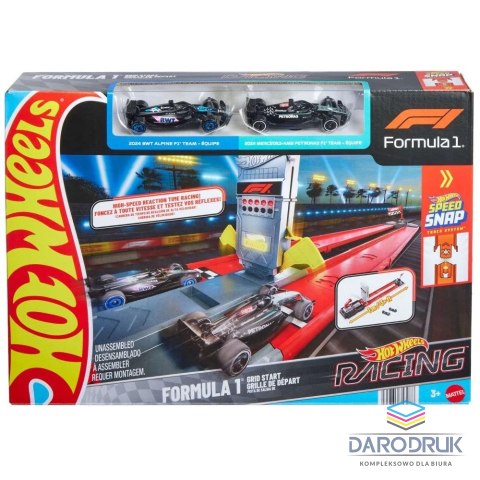Hot Wheels Tor wyścigowy FORMUŁA 1 Szybki wyścig + 2 samochody Hot Wheels (JKM88)