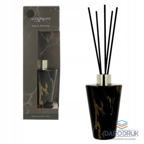 Pavoncella Odświeżacz powietrza Scentchips Dyfuzor patyczkowy Cone Marble Rose & Almonds 200ml Pavoncella (8716516204598)