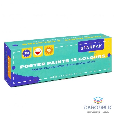 Starpak Farby plakatowe kolor: mix 20ml 12 kolor. Starpak (533629)