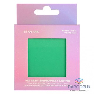 Starpak Notes samoprzylepny (karteczki) Transparentny brokat różne [mm:] 75x75 Starpak (576518)