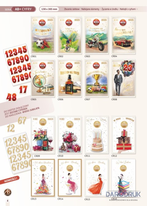 Ab Card Kartka składana Cyfry CR AB+ Ab Card (5905937482149)