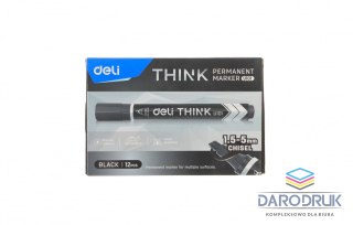 Deli Marker permanentny wkład czarny 1,5-5,0mm ścięta końcówka Deli (EU10120)