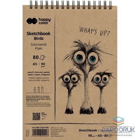 Gdd Blok artystyczny Happy Color szkicownik A5 90g 80k Gdd (HA 3809 2030-P80)