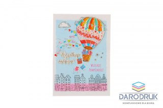Henry Kartka składana A5 Karnet A5 BALON Z PREZENTAMI Henry (5908451980955)
