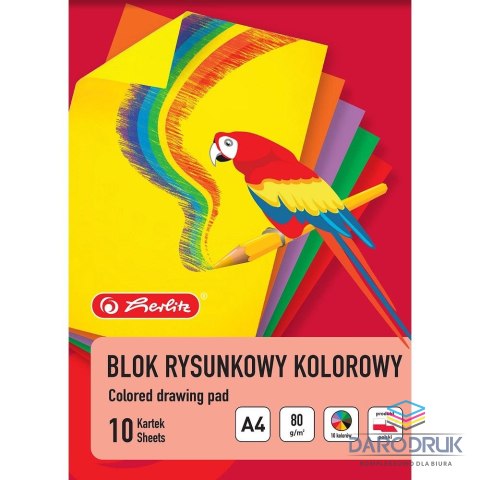 Herlitz Blok rysunkowy A3 kolorowy 80g 10k Herlitz (400210349)