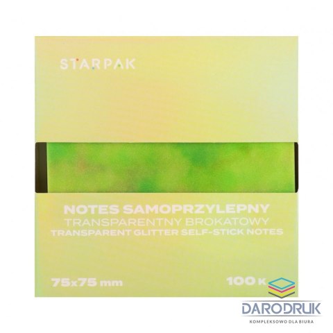 Starpak Notes samoprzylepny (karteczki) Transparentny ombre Seledynowy mix 100k [mm:] 75x75 Starpak (576524)