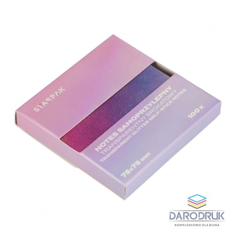 Starpak Notes samoprzylepny (karteczki) Transparentny ombre fioletowy mix 100k [mm:] 75x75 Starpak (576522)