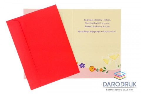 Henry Kartka składana A5 Karnet A5 50 PATERA Z TRUSKAWKAMI Henry (5908451982669)