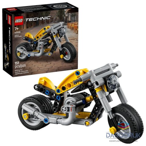 Lego Klocki konstrukcyjne Technic Żółty motocykl Lego (42225)