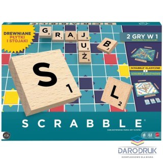 Mattel Gra logiczna Scrabble drewniane 2w1 Mattel (JGR65)