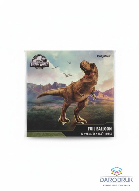 Partydeco Balon foliowy Jurassic World T-Rex, 92x98 cm, brązowy Partydeco (FB336)