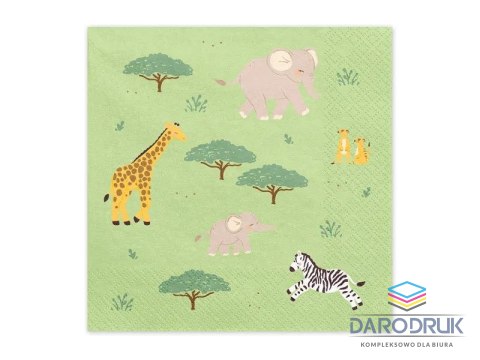Partydeco Serwetki Safari 12szt. mix papier [mm:] 330x330 Partydeco (SP33-116)