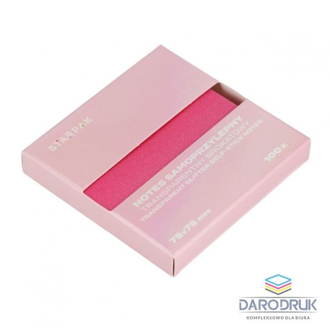Starpak Notes samoprzylepny (karteczki) Transparentny ombre Różowy mix 100k [mm:] 75x75 Starpak (576523)