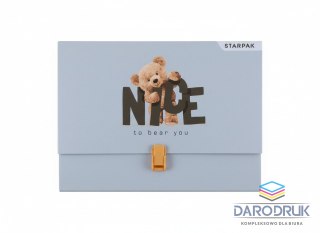 Starpak Teczka z szerokim grzbietem na zatrzask Miś A4 mix Starpak (583307)