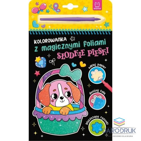 Aksjomat Książka dla dzieci z magicznymi foliami. Słodkie PIESKI. Aksjomat